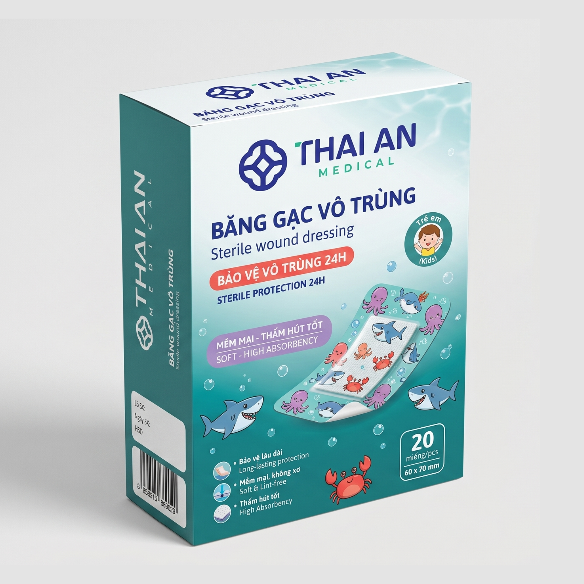 Gạc vô trùng cho trẻ em